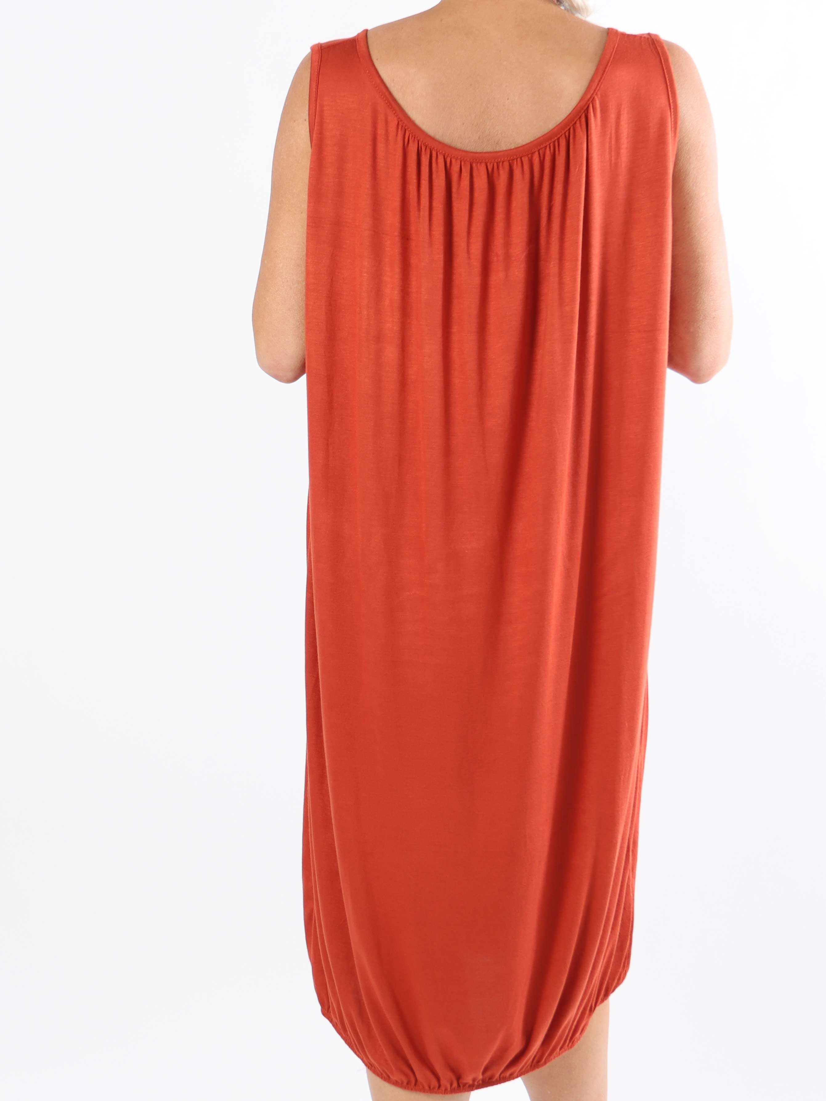 Miracle Sleeveless Dress - Basic klänning i viskos med resår nedtill